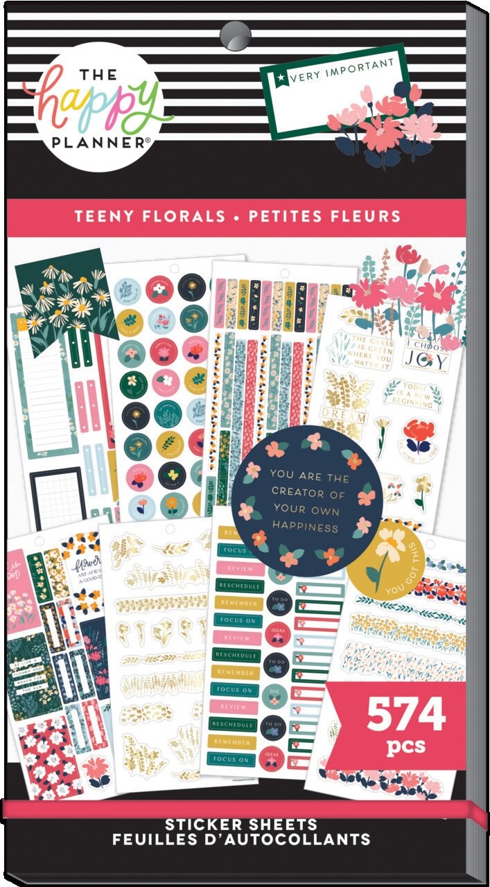 Happy Planner Sticker Value Pack 30/Sheets-Teeny Florals 574 Pieces